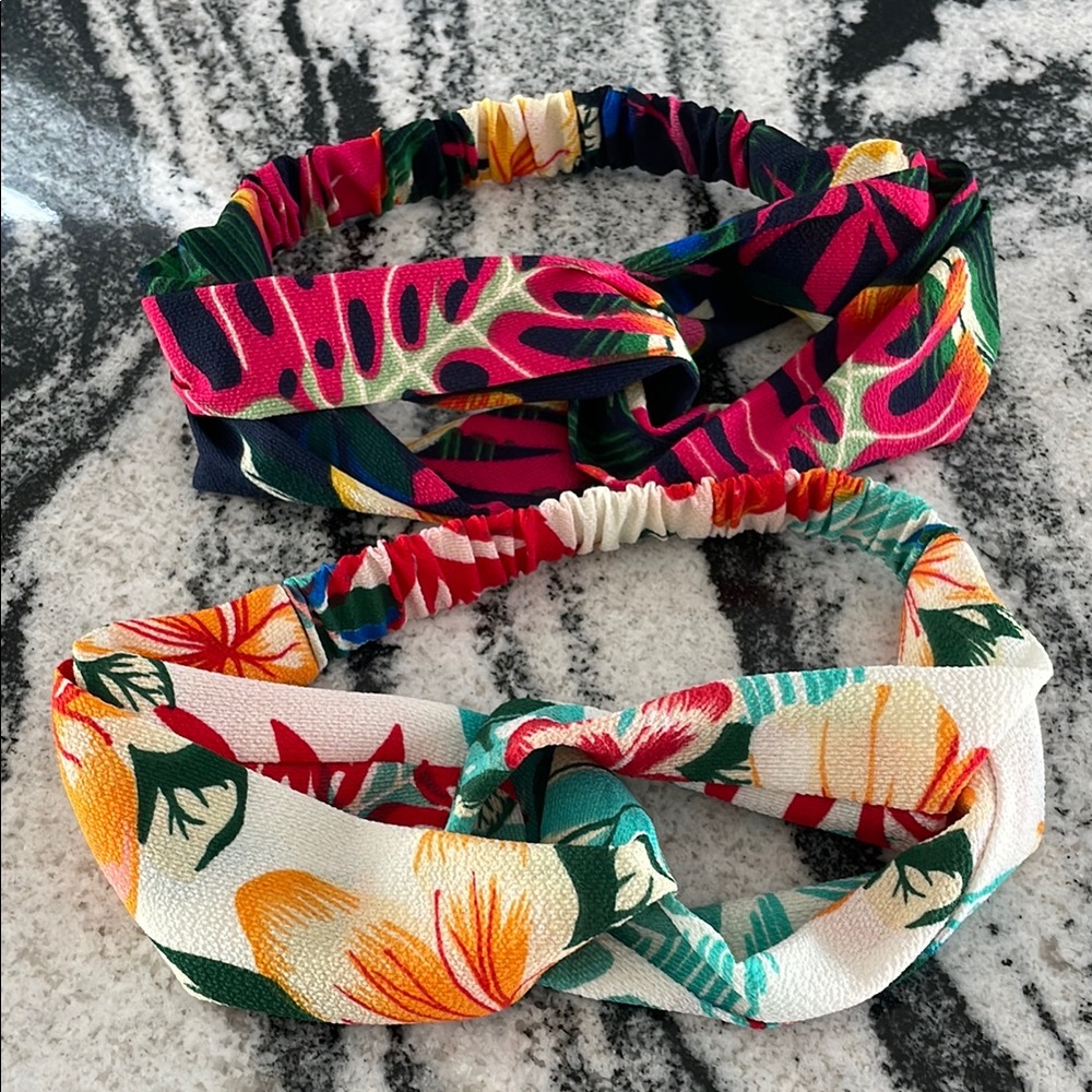 Floral Hair Accessories/ Headbands Set of 2 Multicolor New